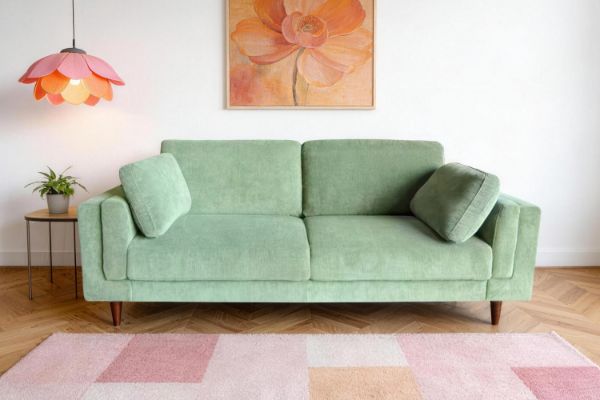 Picture of VALAND Corduroy 3-Seater Sofa (Light Green)
