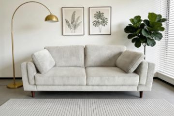 Picture of VALAND Corduroy 3-Seater Sofa (Light Grey)