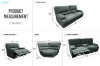 Picture of DAWSON Power Reclining Fabric Sofa Range with Storage Console & Cup Holders (Sage Grey)