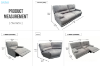 Picture of DAWSON Power Reclining Fabric Sofa Range with Storage Console & Cup Holders (Charcoal Grey)