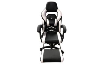 Picture of MOXIE 360° Swivel Adjustable Height Gaming Recliner Chair with Footrest (White & Black)
