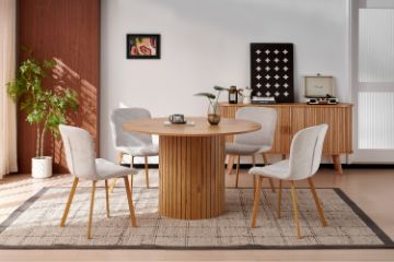 Picture of MESAS 5PC Metal-Reinforced Pedestal Dining Set