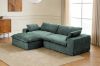Picture of ELDEL Chenille Fabric Compressed Sofa with Ottoman (Green) 