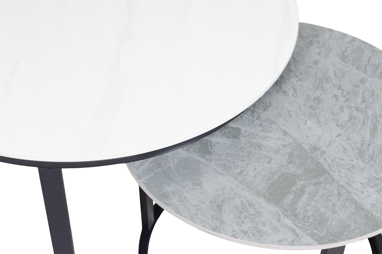 RADIUS Sintered Stone Table Top Nesting Coffee Table (Off White&Grey)
