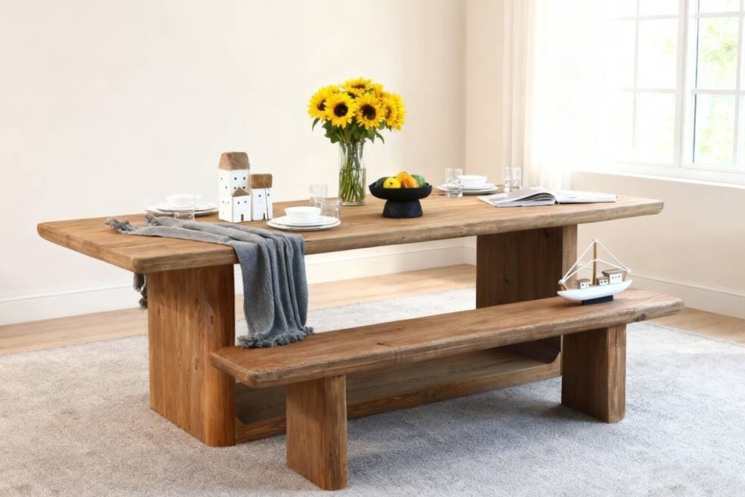 LUMBER 240 Reclaimed Pine Wood Dining Table