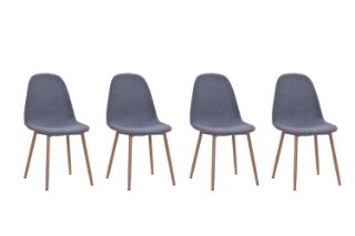 Picture of EMBER Dining Chair with Wood-Tone Metal Legs - 4 Chairs in 1 Carton