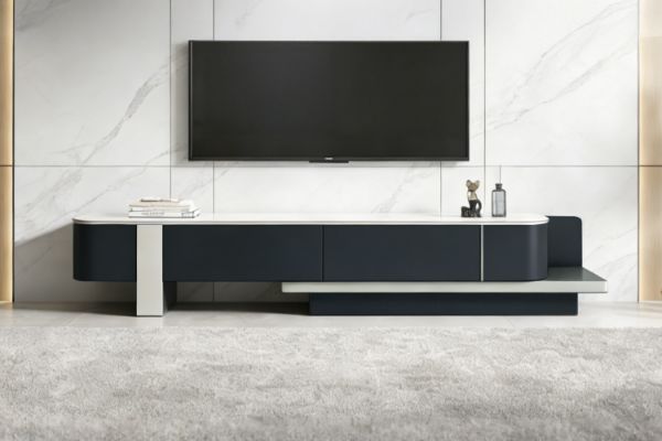 Picture of AURELIO 180-280 Extension Engineered Stone Top TV Unit with 2-Drawer