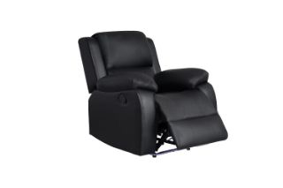 Picture of  MARVIN Air Leather Manual Reclining Sofa Range (Black) - 1 Seat Recliner Chair (1R)
