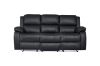 Picture of MARVIN Air Leather Manual Reclining Sofa Range (Black) - 3 Seat with Drop Down Cup Holders & Wireless Charger (3RRC)