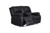 Picture of MARVIN Air Leather Manual Reclining Sofa Range (Black) - 3 Seat with Drop Down Cup Holders & Wireless Charger (3RRC)