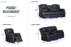 Picture of MARVIN Air Leather Manual Reclining Sofa Range (Black) - 3RRC+2RRC Sofa Set