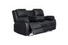 Picture of MARVIN Air Leather Manual Reclining Sofa Range (Black) - 3RRC+2RRC Sofa Set