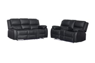 Picture of MARVIN Air Leather Manual Reclining Sofa Range (Black) - 3RRC+2RRC Sofa Set