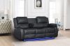 Picture of MARVIN Air Leather Manual Reclining Sofa Range (Black) - 3RRC+2RRC+1R Sofa Set