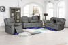 Picture of MARVIN Air Leather Manual Reclining Sofa Range (Grey) - 1 Seat Recliner Chair (1R)