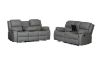 Picture of MARVIN Air Leather Manual Reclining Sofa Range (Grey) - 2 Seat with Cup Holders and Storage (2RRC)