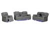 Picture of MARVIN Air Leather Manual Reclining Sofa Range (Grey) - 2 Seat with Cup Holders and Storage (2RRC)