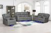 Picture of MARVIN Air Leather Manual Reclining Sofa Range (Grey) - 3 Seat with Drop Down Cup Holders & Wireless Charger (3RRC)