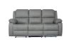 Picture of MARVIN Air Leather Manual Reclining Sofa Range (Grey) - 3 Seat with Drop Down Cup Holders & Wireless Charger (3RRC)