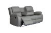 Picture of MARVIN Air Leather Manual Reclining Sofa Range (Grey) - 3 Seat with Drop Down Cup Holders & Wireless Charger (3RRC)