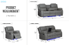 Picture of MARVIN Air Leather Manual Reclining Sofa Range (Grey) - 3RRC+2RRC+1R Sofa Set