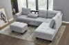 Picture of DEVON Fabric Sectional Sofa with Storage Ottoman (Grey)