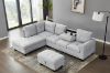 Picture of DEVON Fabric Sectional Sofa with Storage Ottoman (Grey)