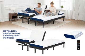 Picture of MOTIONFLEXI PRO Electric Adjustable Bed Base with Memory Foam Mattress Set in Long Single/Queen/Split King Size