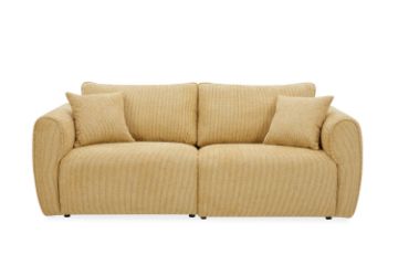 Picture of RIVANO 3/2 Seater Fabric Sofa Range (Yellow) - 3 Seater