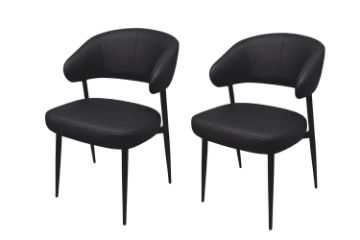 Picture of LORENZA Air Leather  Dining Chair (Black) - 2 Chairs in 1 Carton
