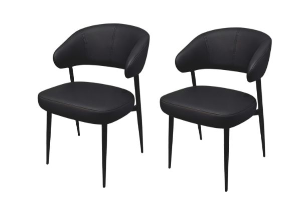 Picture of LORENZA Air Leather  Dining Chair (Black) - 2 Chairs in 1 Carton