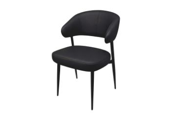 Picture of LORENZA Air Leather  Dining Chair (Black) - 2 Chairs in 1 Carton