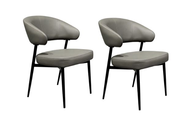 Picture of LORENZA Air Leather Dining Chair (Light Grey) - 2 Chairs in 1 Carton