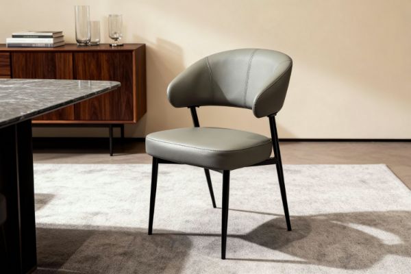 Picture of LORENZA Air Leather  Dining Chair (Light Grey) 