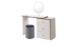 Picture of ELYSIA 3-Drawer 110-160 Extension Dressing Table with LED Mirror and Makeup Stool Combo