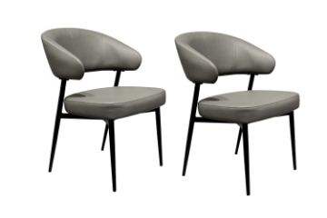 Picture of LORENZA Air Leather  Dining Chair (Light Grey) 