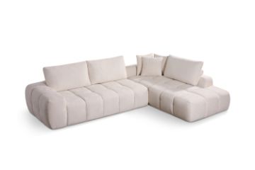 Picture of FABIEN Fabric Sectional Compressed Sofa (Beige) - Chaise Facing Right