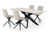 Picture of MARMURA 5PC 1.8M Sintered Stone Top Dining Table & 360° Swivel Beige Chairs Set