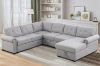 Picture of MERITON Modular Sofa/Pull-Out Sofa Bed with Storage Chaise (Light Grey)