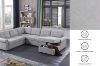 Picture of MERITON Modular Sofa/Pull-Out Sofa Bed with Storage Chaise (Light Grey)