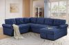 Picture of MERITON Modular Sofa/Pull-Out Sofa Bed with Storage Chaise (Blue)