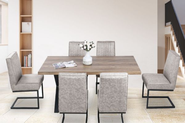 Picture of GALLOP Dining Set - 6 Dining Chairs (Without Arms) + 1 Dining Table
