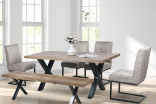 Picture of GALLOP Dining Set - 4 Dining Chairs (Without Arms) +1 Dining Bench + 1 Dining Table