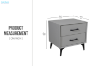 Picture of NORDICA 2-Drawer Bedside Table (Dark Grey)