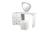 Picture of AURELIA 3-Drawer 110-160 Extension Dressing Table with LED Mirror and Makeup Stool Set