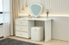 Picture of AURELIA 3-Drawer 110-160 Extension Dressing Table with LED Mirror and Makeup Stool Set