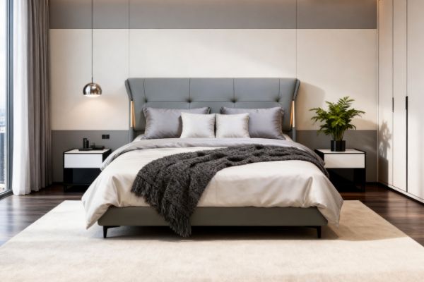 Picture of KIANA Air Leather Bed Frame with Integrated Touch LED Light in Queen/King Size