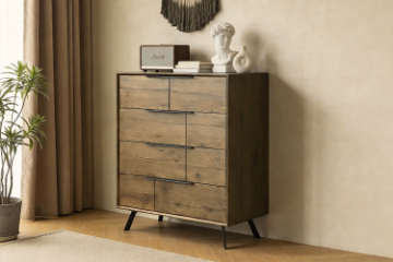 Picture of CLEVEDON 4-Drawer Solid Oak Tallboy