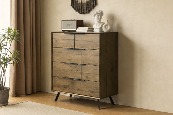 Picture of CLEVEDON 4-Drawer Solid Oak Tallboy