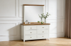 Picture of NOTTINGHAM 6-Drawer Solid Oak Dresser with Mirror (White)